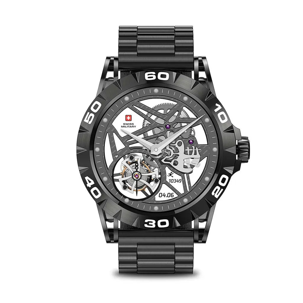 Dom 2 Silver Frame Silver Metal Strap Smart Watch