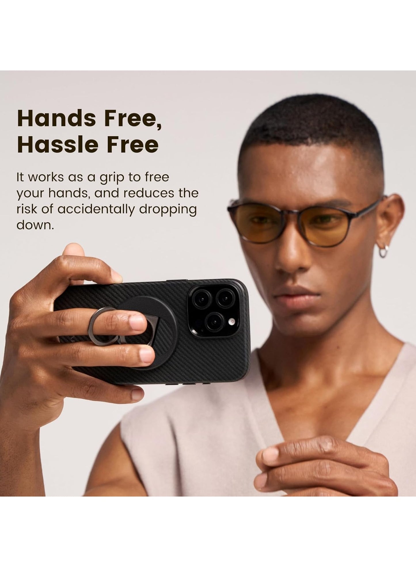 Pitaka Phone Ring Holder Magnetic Grip 3 - Black