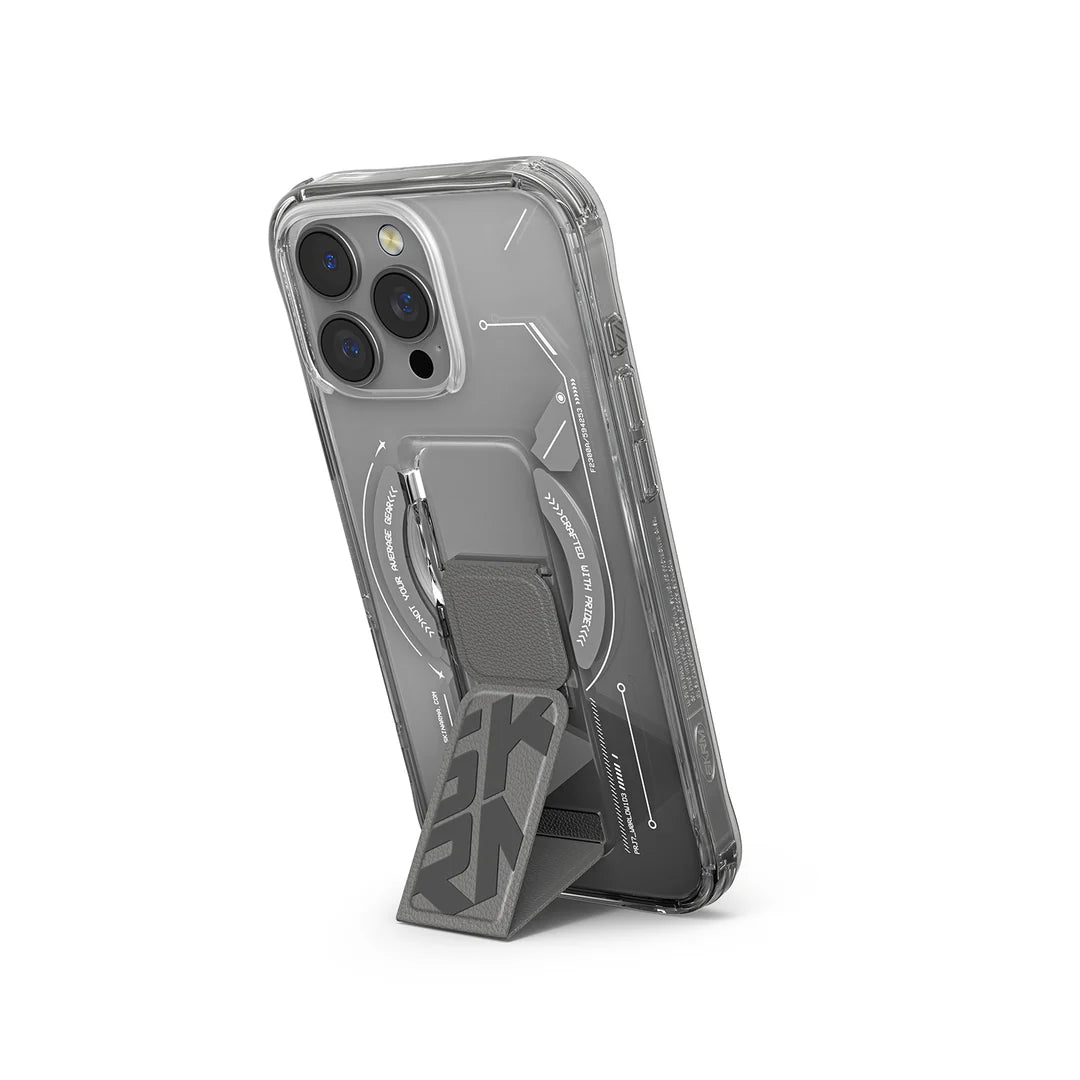 Skinarma HELIO Mag-Charge iPhone 16 Series with Grip Stand - Gray