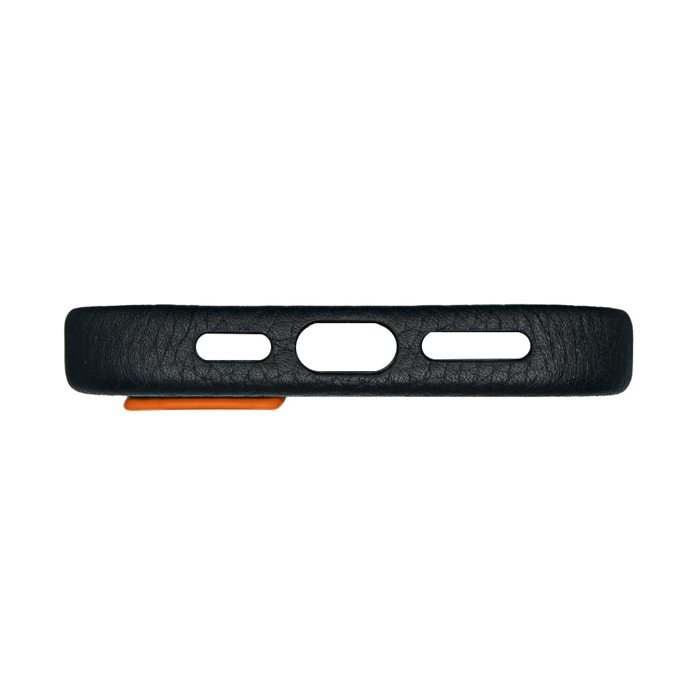 Amur Pro Leather Case For iPhone 16 Series-Orange/Black