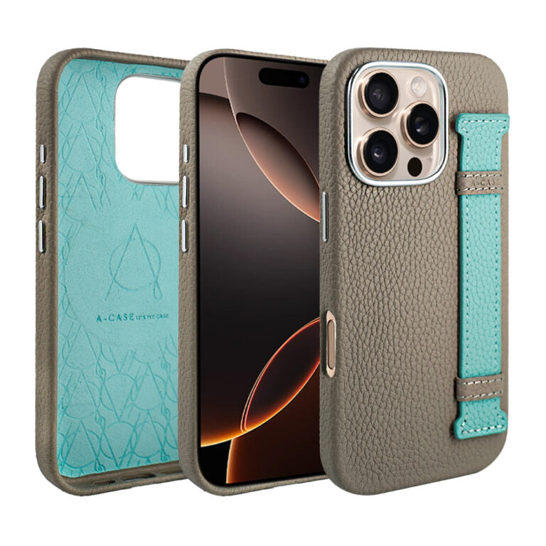 Amur Pro Leather Case For iPhone 16 Series-Orange/Black