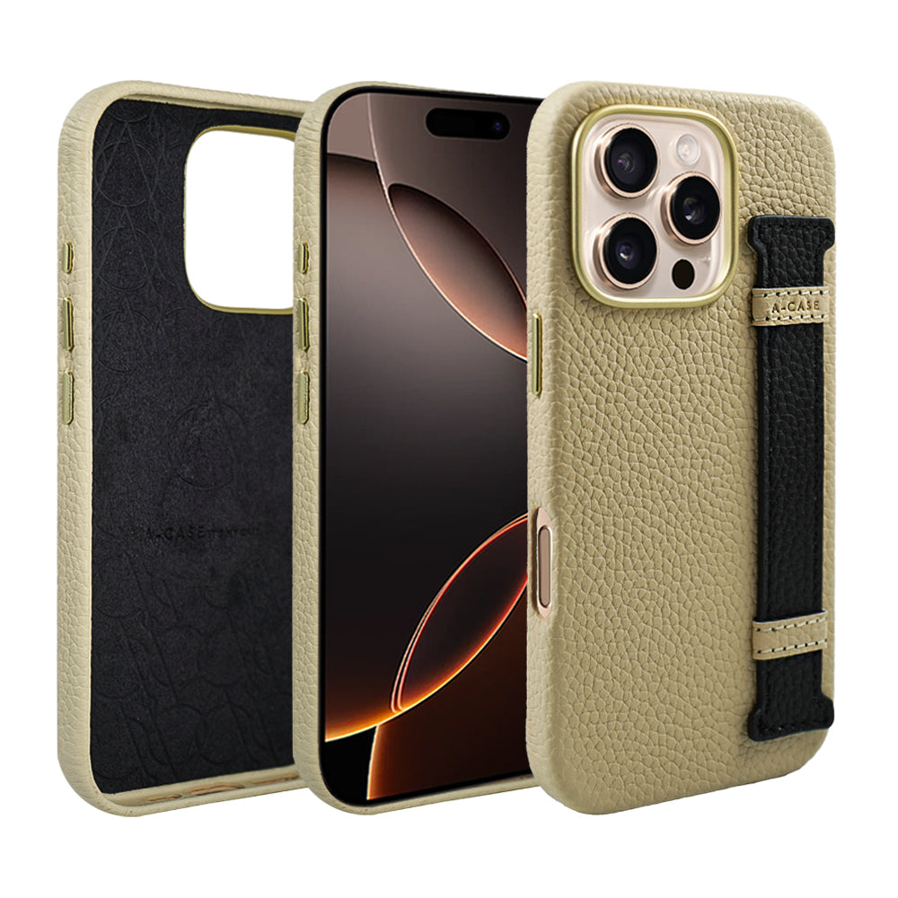 Amur Pro Leather Case For iPhone 16 Series-Orange/Black