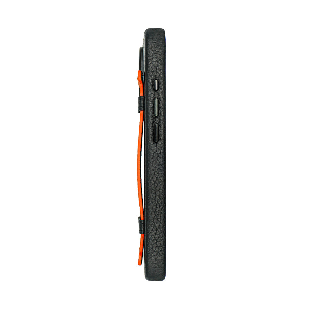 Amur Pro Leather Case For iPhone 16 Series-Orange/Black