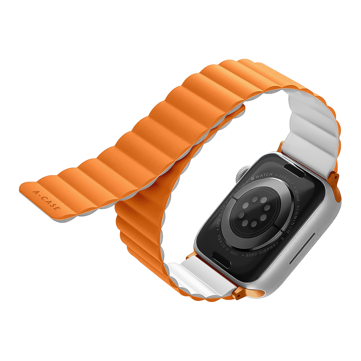 Invix Apple Watch Silicone Magnetic Band - Orange/White