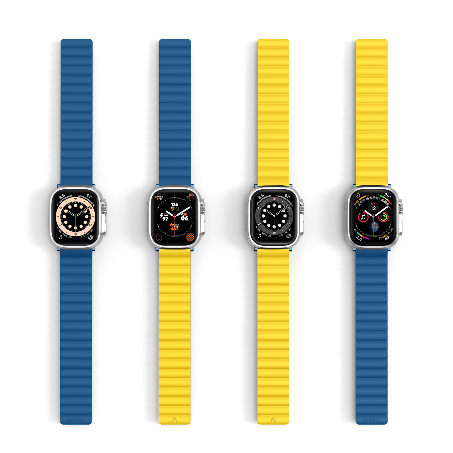 Invix Apple Watch Silicone Magnetic Band - Blue/Yellow