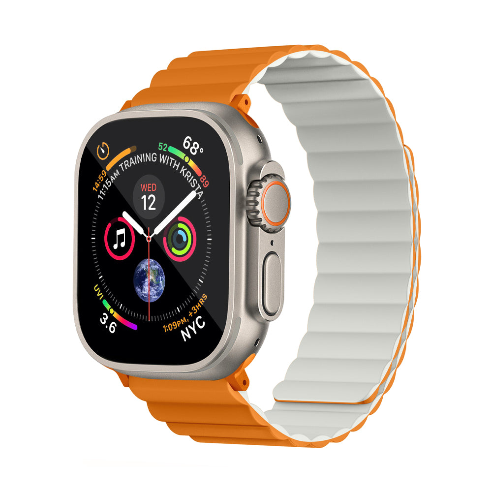 Invix Apple Watch Silicone Magnetic Band - Brown/Light Blue