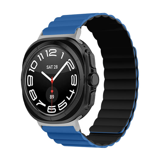 Invix Samsung Galaxy Watch Ultra Silicone Magnetic Band - Blue/Black