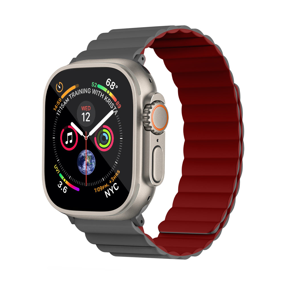 Invix Apple Watch Silicone Magnetic Band - Red/Gray