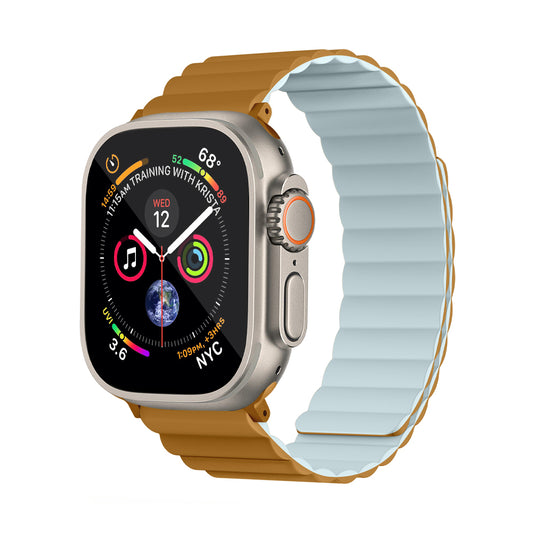 Invix Apple Watch Silicone Magnetic Band - Brown/Light Blue