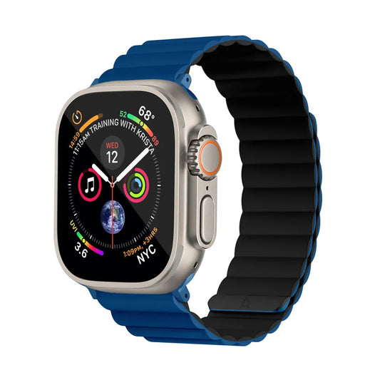 Invix Apple Watch Silicone Magnetic Band - Blue/Black