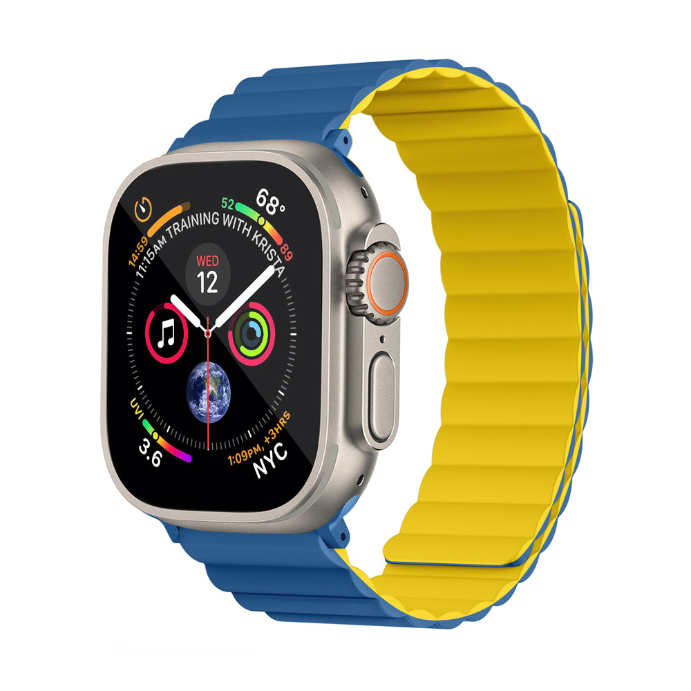 Invix Apple Watch Silicone Magnetic Band - Blue/Yellow