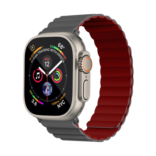 Invix Apple Watch Silicone Magnetic Band - Red/Gray