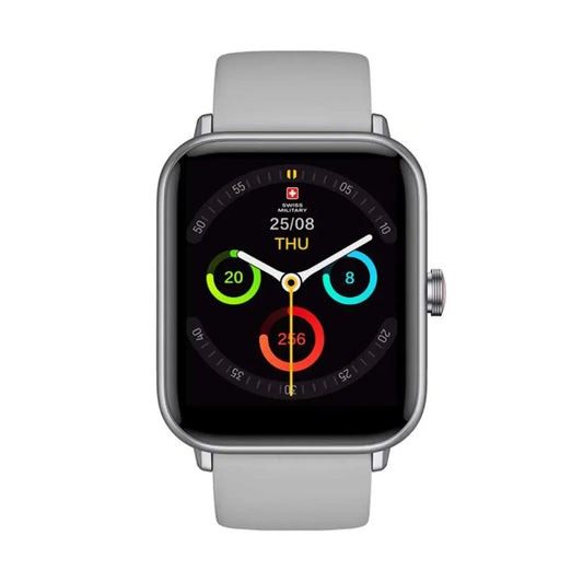 Alps 1 Silver Frame Gray Silicon Strap Smart Watch