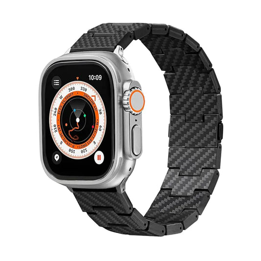 Carbon Fiber Watch Band Compatible with iWatch Series 7/6/SE/5/4/3/2/1-Black