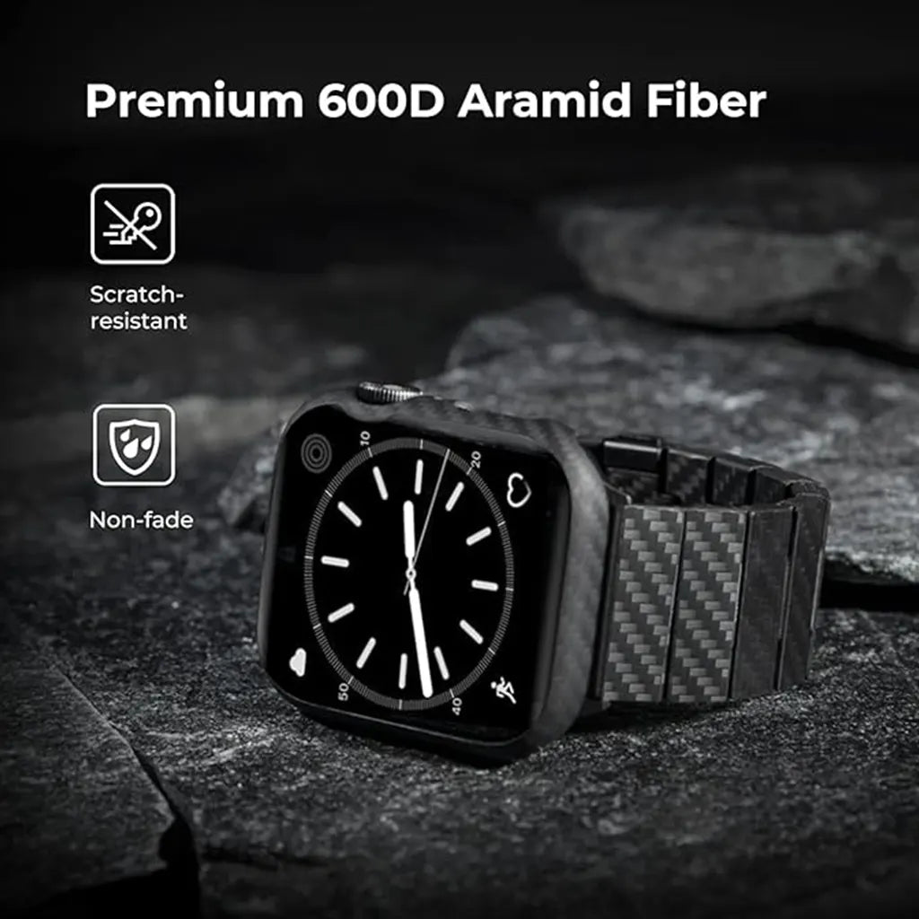 Aramid Fiber Air Case for Apple Watch Series 9/8/7, 45mm-Black/Gray
