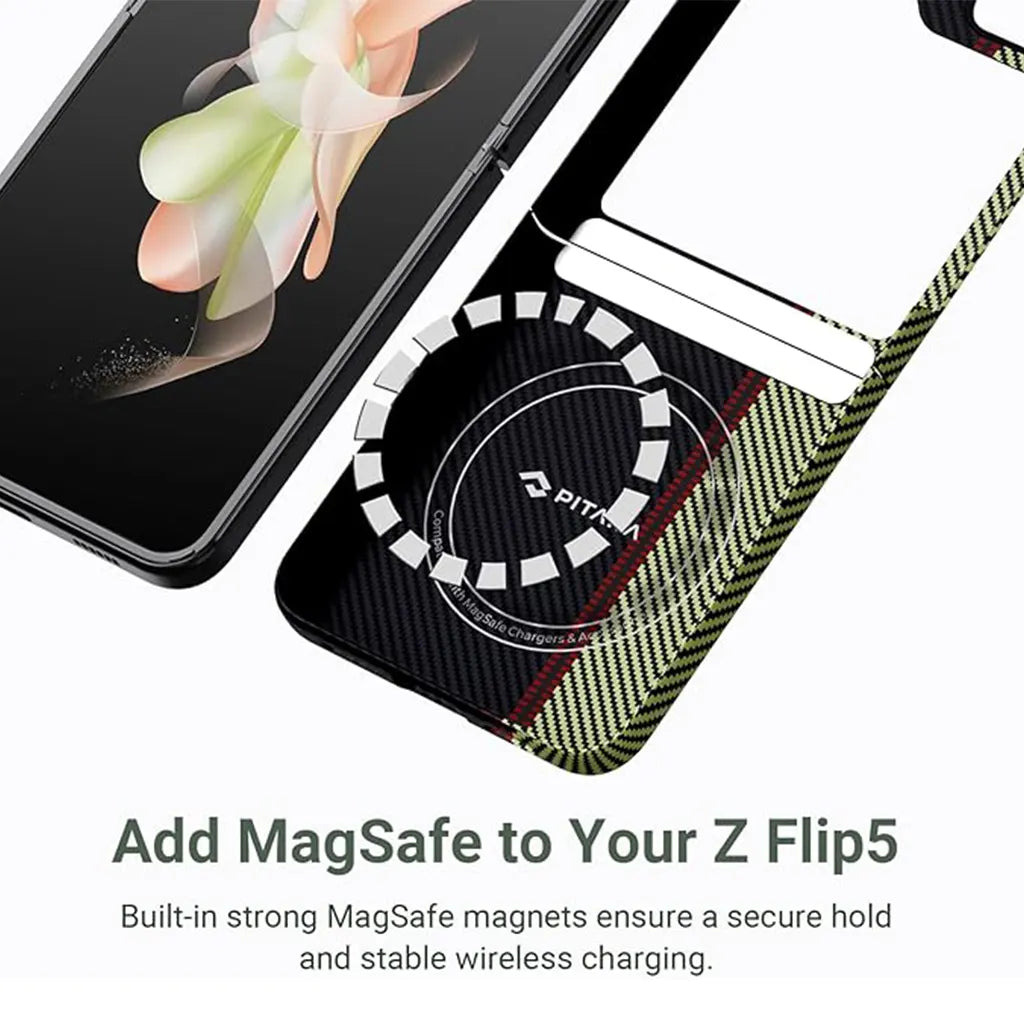 PITAKA Z Flip 5 Case Compatible with MagSafe