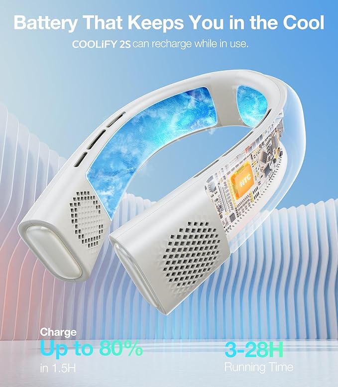 COOLiFY 2S Smart Neck Air Conditioner - White