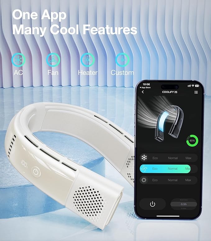 COOLiFY 2S Smart Neck Air Conditioner - White