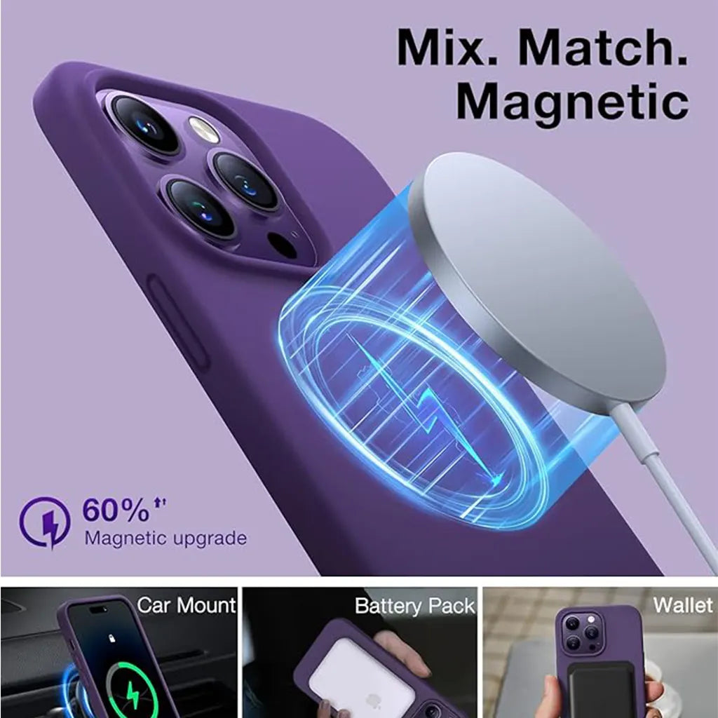 2023 𝗡𝗘𝗪 Magnetic Silicone for iPhone 14 Pro Max Case