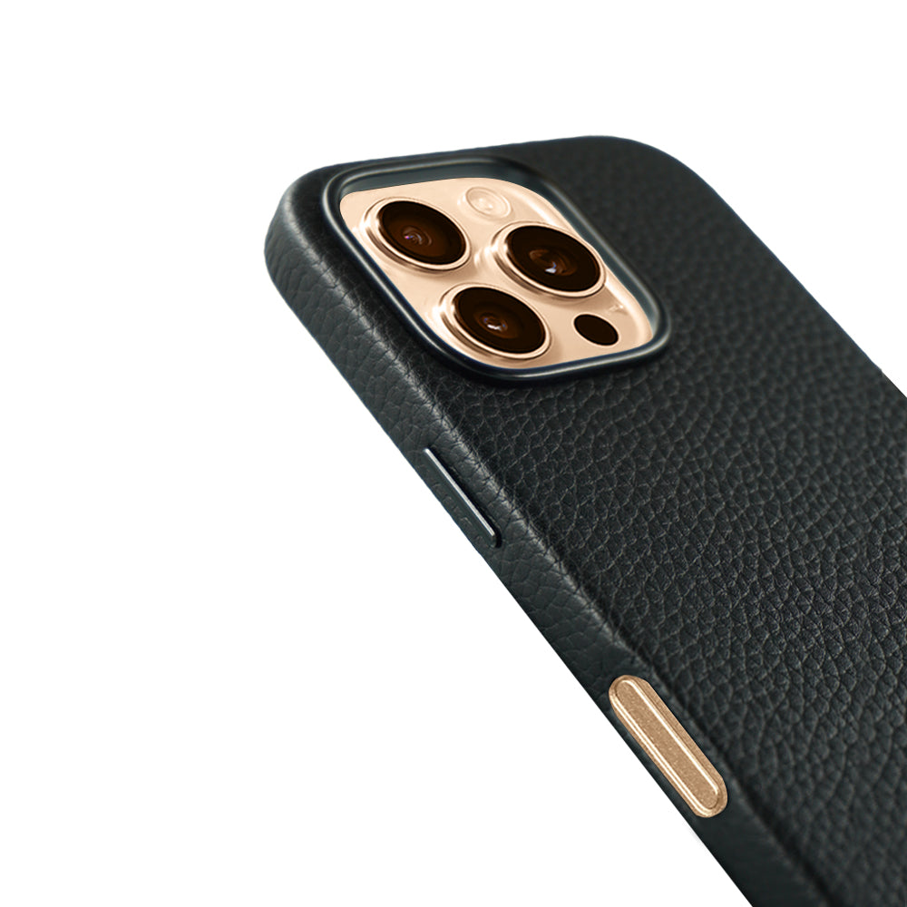 A-case Amur Genuine Leather case for iPhone 16 Series - Black