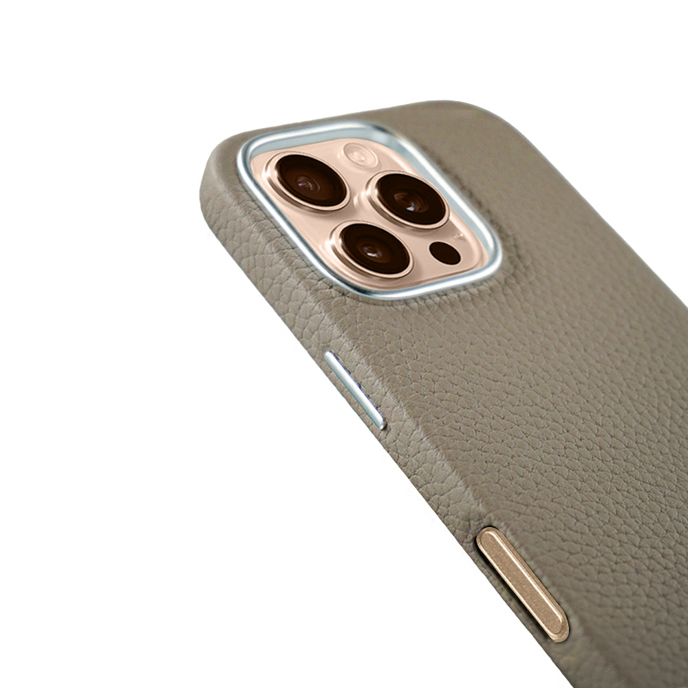 A-case Amur Genuine Leather case for iPhone 16 Series- Gray