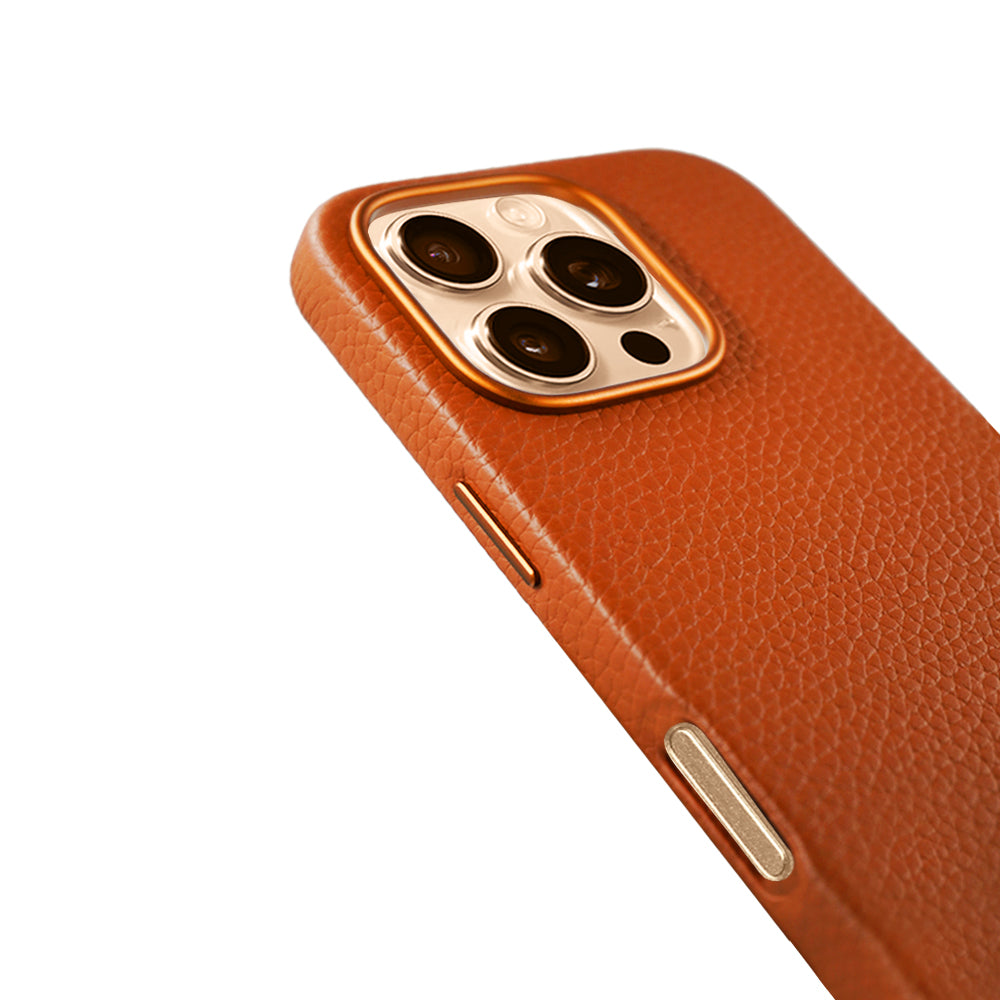 A-case Amur Genuine Leather case for iPhone 16 Series-Brown