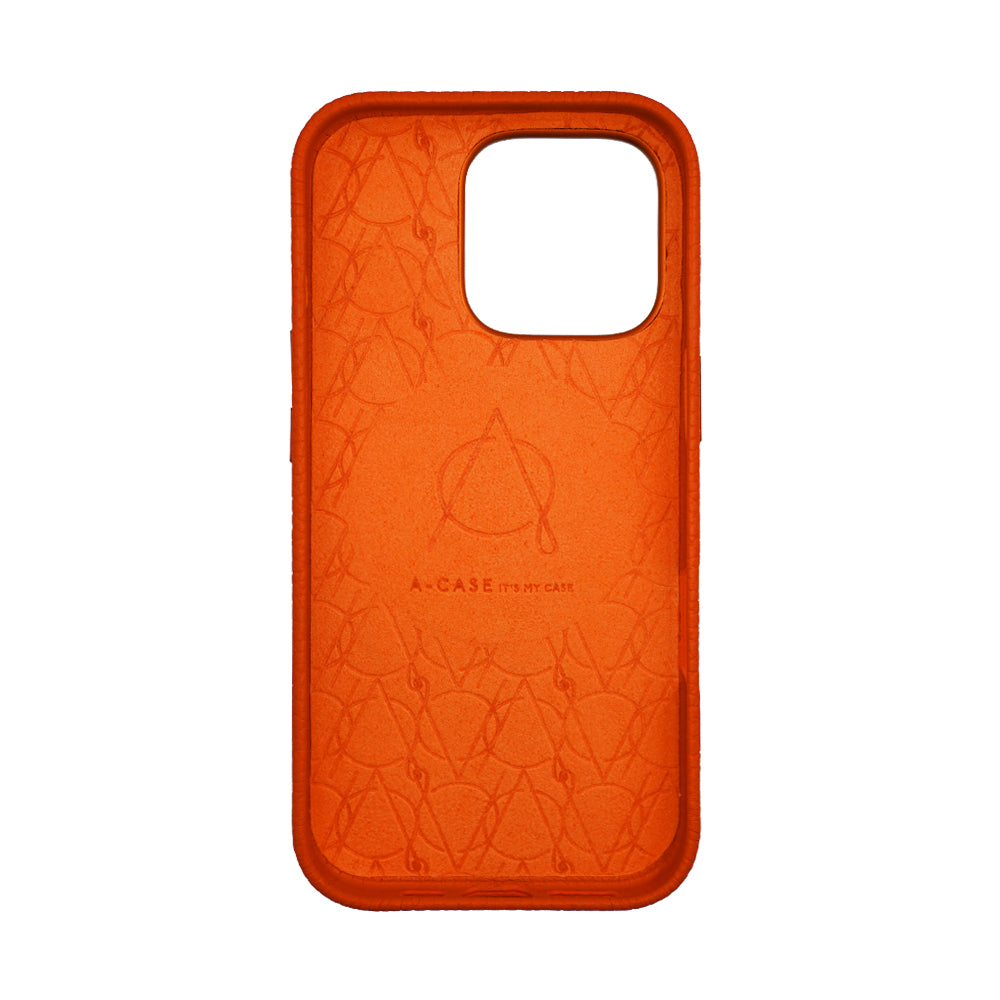 A-case Amur Genuine Leather case for iPhone 16 Series - Orange