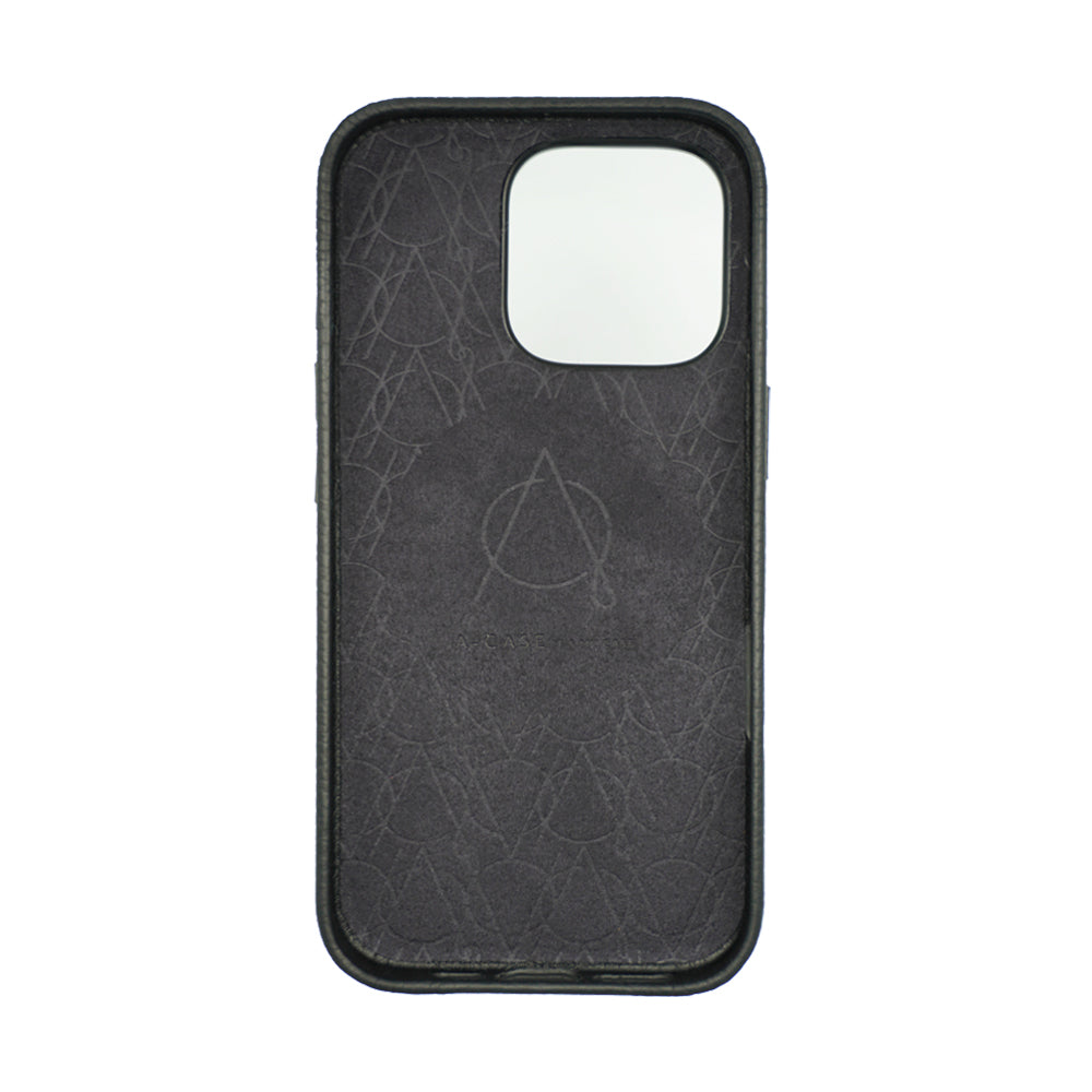 A-case Amur Genuine Leather case for iPhone 16 Series - Black