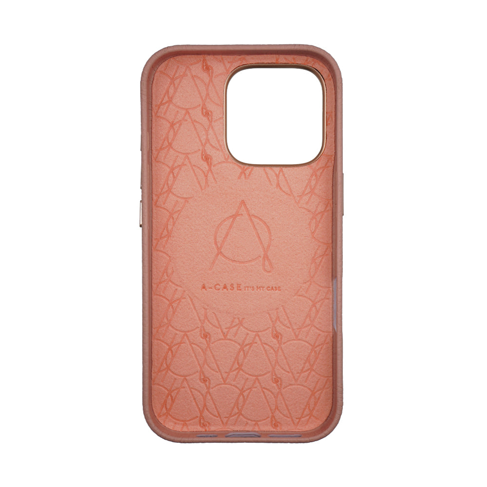 A-case Amur Genuine Leather case for iPhone 16 Series - Pink