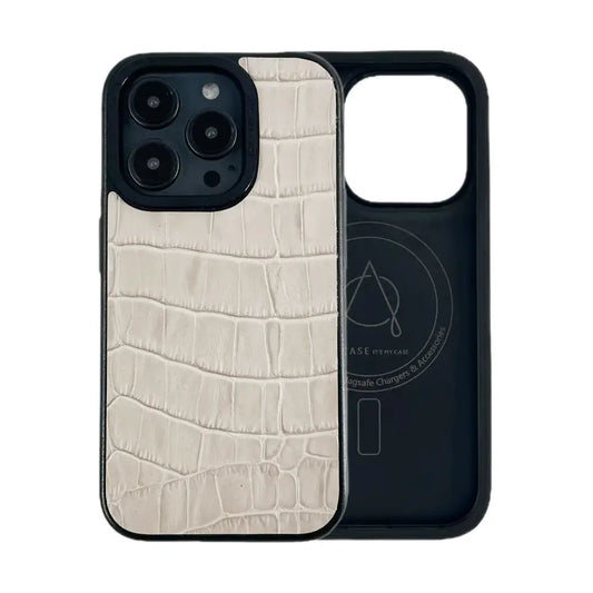 Javan Series For iPhone 15 Pro Max Leather Case - Gray