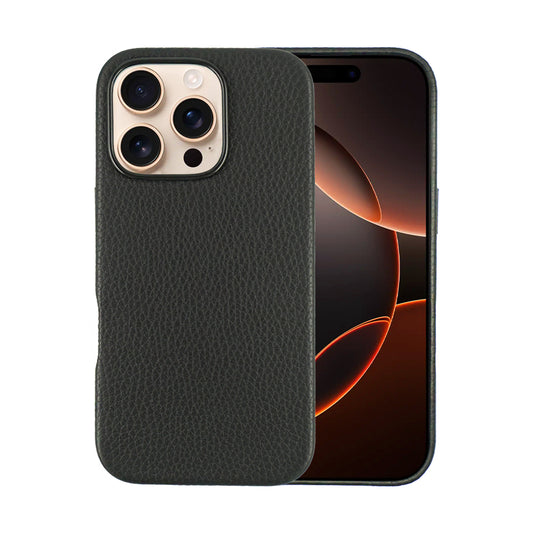 A-case Amur Genuine Leather case for iPhone 16 Series - Black