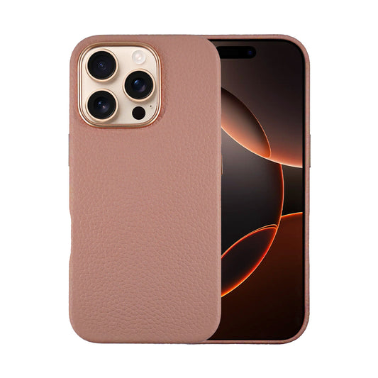 A-case Amur Genuine Leather case for iPhone 16 Series - Pink