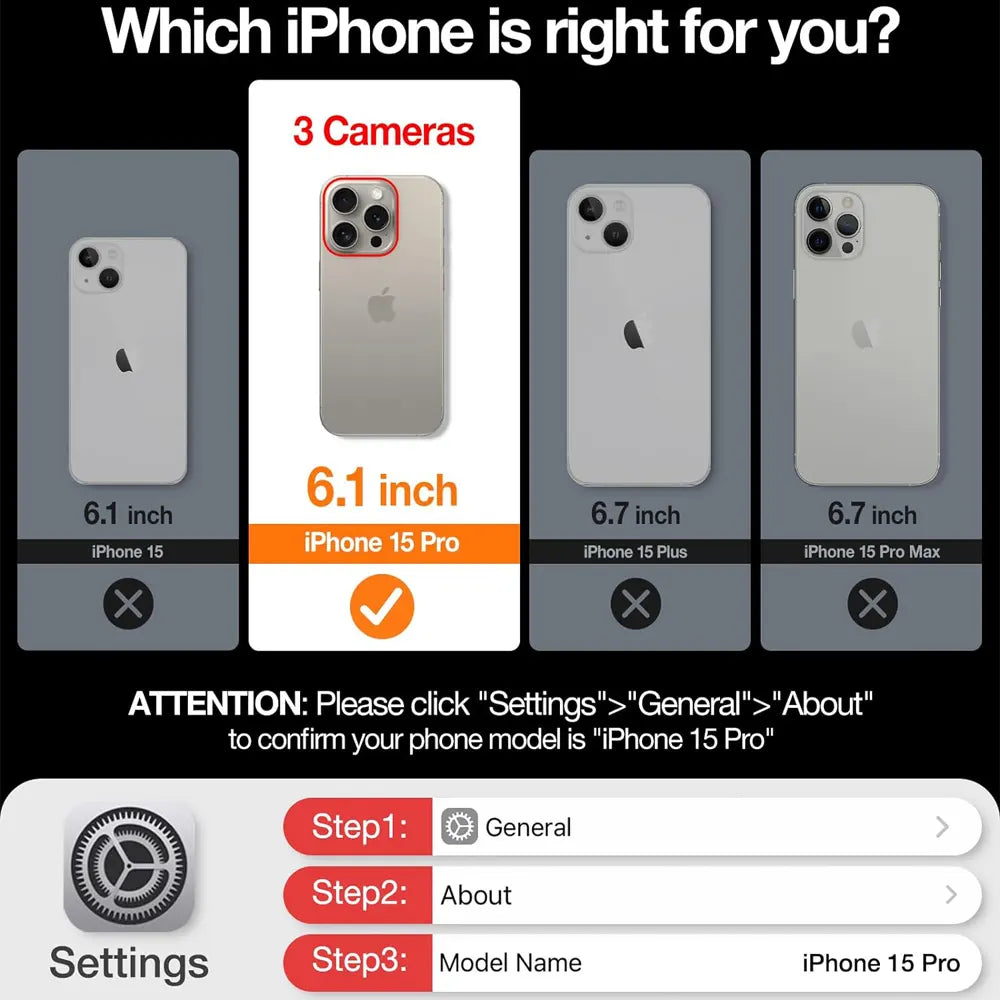 Originfit Series For iPhone 15 Pro Max - Black
