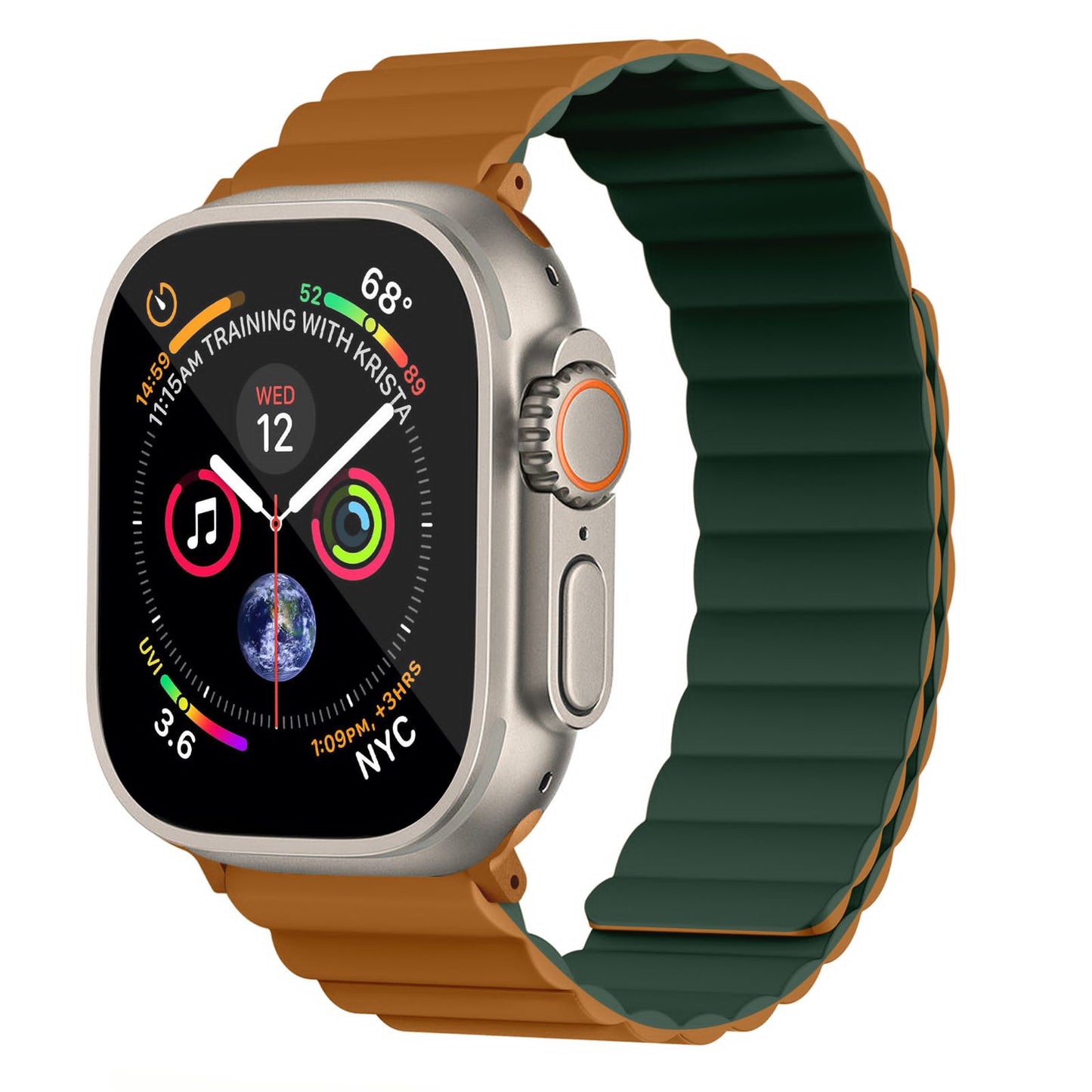 Invix Apple Watch Silicone Magnetic Band - Black/Green