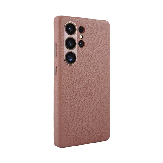 A-Case Amur Genuine Leather Case for Galaxy S25 Ultra - Pink