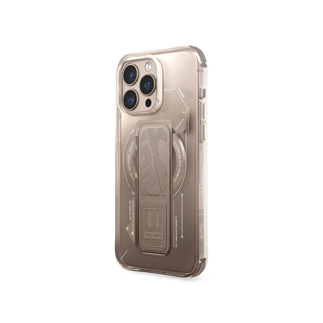 Skinarma HELIO Mag-Charge iPhone 16 Series with Grip Stand - Gold
