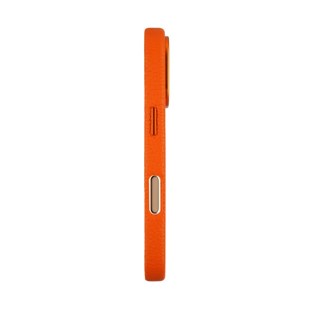 A-case Amur Genuine Leather case for iPhone 16 Series - Orange