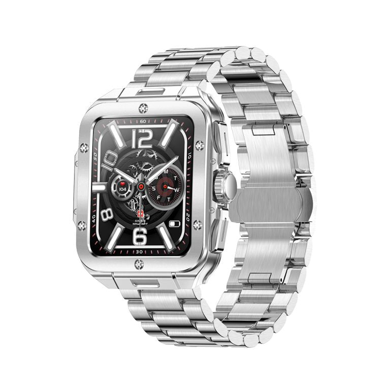 ALPS 2 Silver Frame Stainless Steel Strap Smart Watch