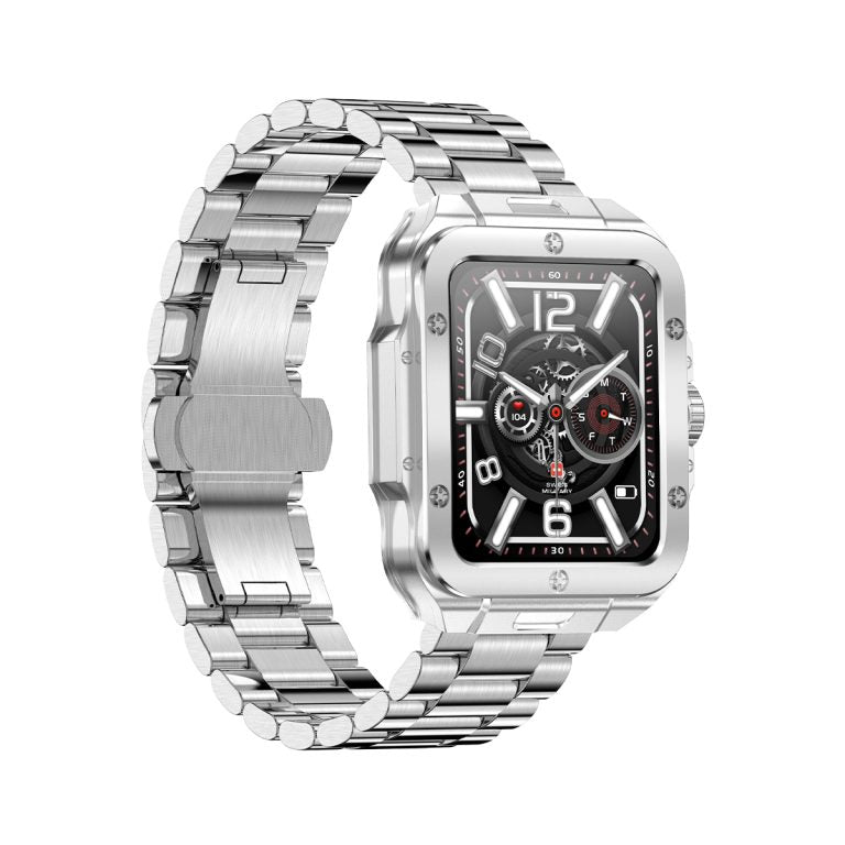 ALPS 2 Silver Frame Stainless Steel Strap Smart Watch