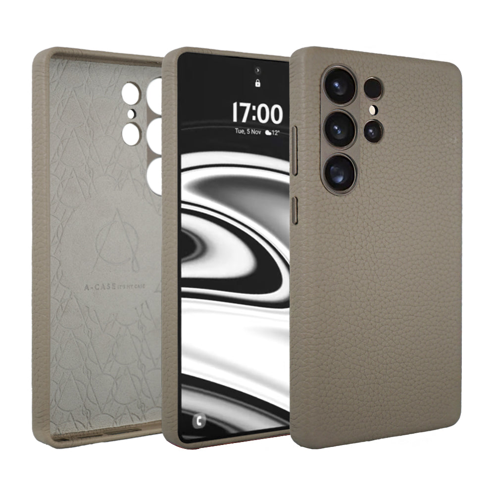 A-Case Amur Genuine Leather Case for Galaxy S25 Ultra - Titanium