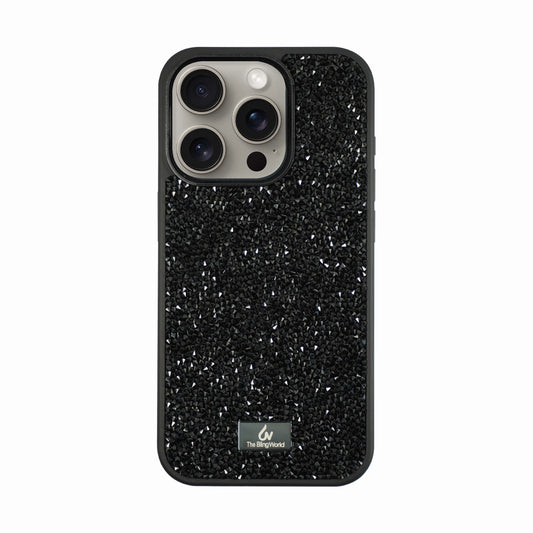 Crystal Studded Phone Case for iPhone 15 pro Max - Black