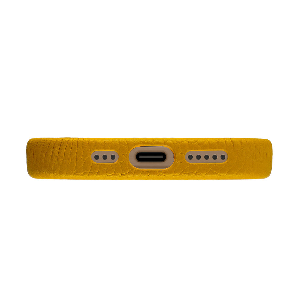 A-case Amur Genuine Leather case for iPhone 16 Series - Yellow