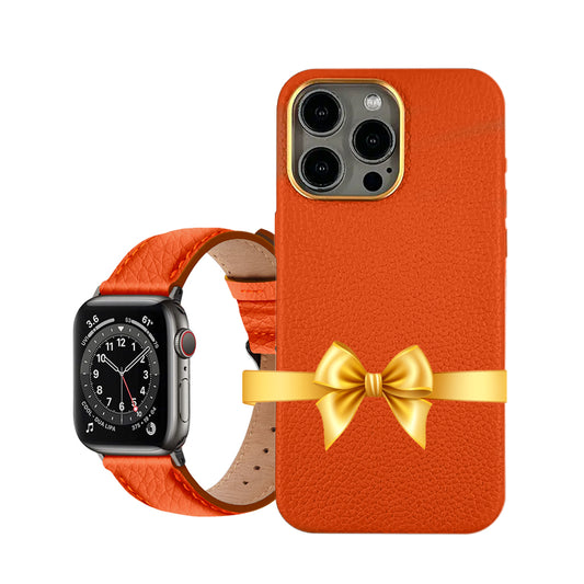 Amur  Bundle pack for iPhone 15 Series Case & Apple Watch Strap 42/44/45/49MM -Orange