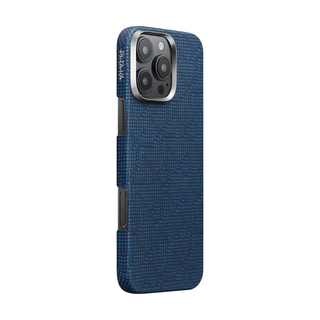 Pitaka  Monogram  Case for iPhone 16 Series- Dark Blue