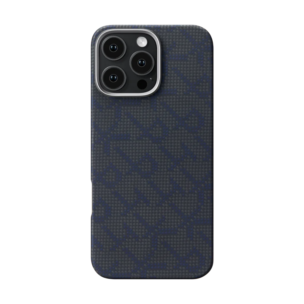 Pitaka  Monogram  Case for iPhone 16 Series- Dark Blue