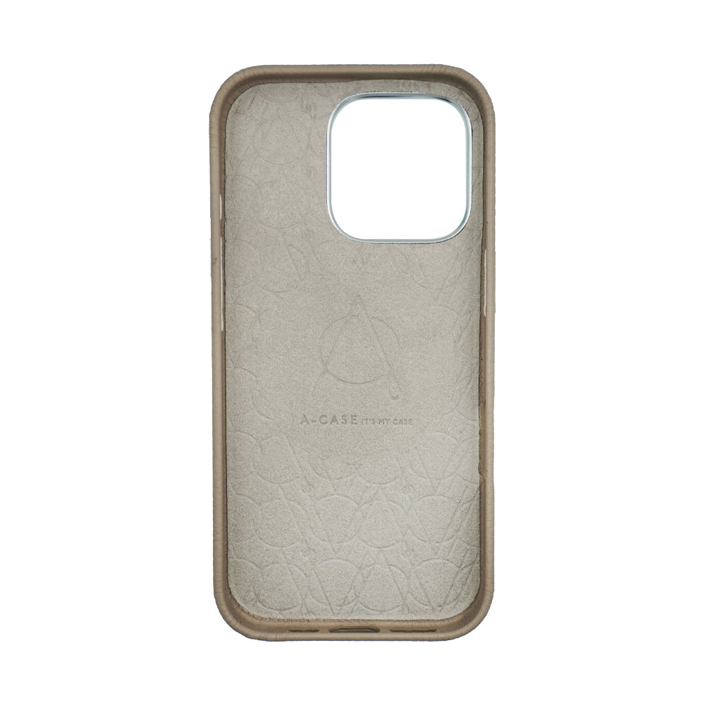 A-case Amur Genuine Leather case for iPhone 16 Series- Gray