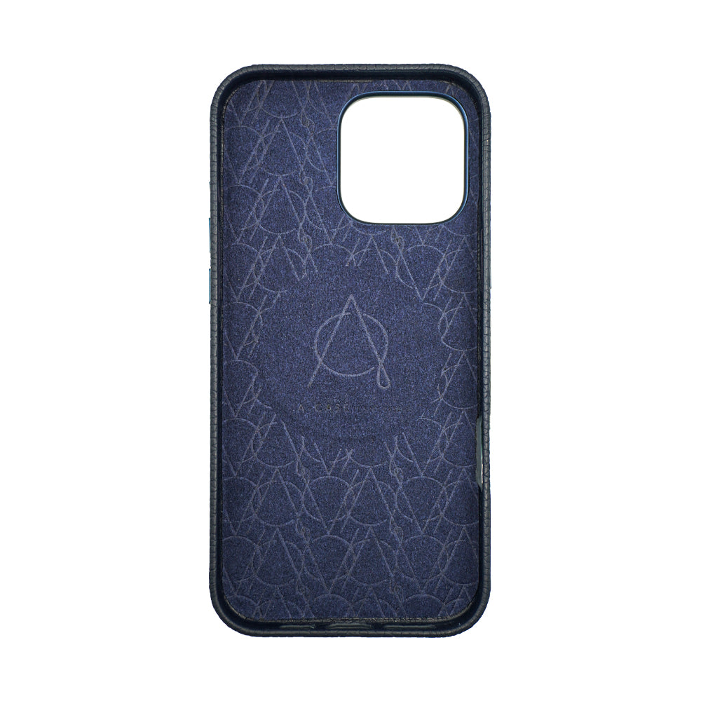 A-case Amur Genuine Leather case for iPhone 16 Series - Navy