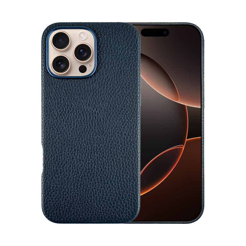 A-case Amur Genuine Leather case for iPhone 16 Series - Navy