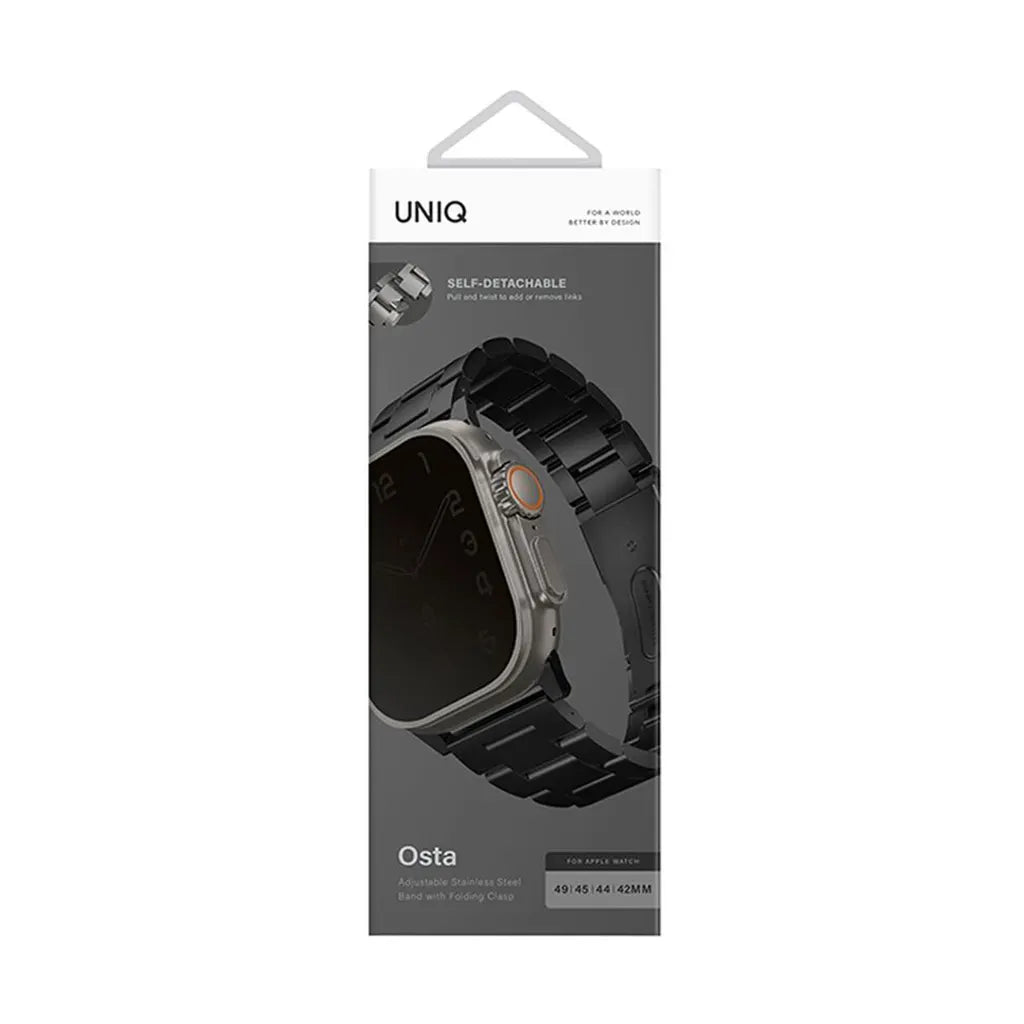 Uniq Osta Apple Watch Steel Strap 49/45/44/42MM-Black