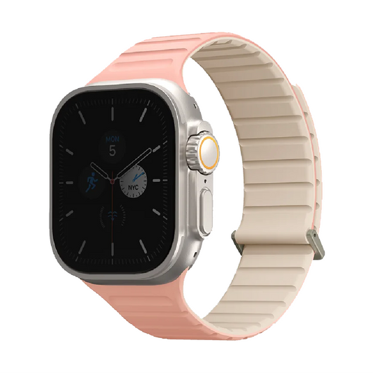 Uniq Revix Evo Reversible Magnetic Apple Watch Strap 49/45/44/42MM – Pink / Ivory